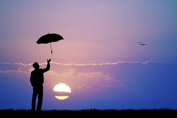 Man in the rain — Stock Photo, Image