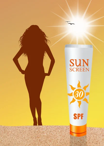 Sunscreen protection 30 — Stock Photo, Image