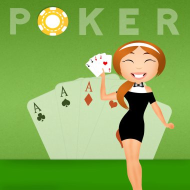poker kartları ile kız