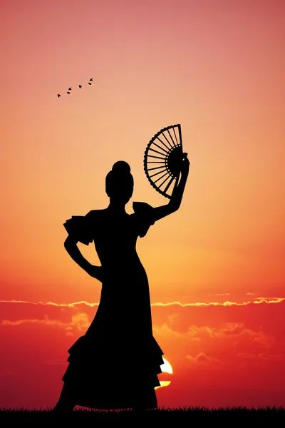 Flamenco at sunset — Stock Photo, Image