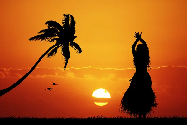 Hawaiian dance — Stock Photo, Image