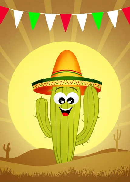 Cactus with sombrero — Stock Photo, Image