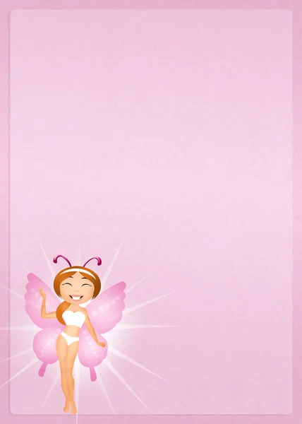 Dívka motýl — Stock fotografie