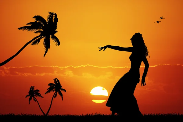 Hawaiian dance — Stock Photo, Image