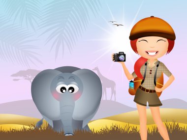 Kız safari yapar