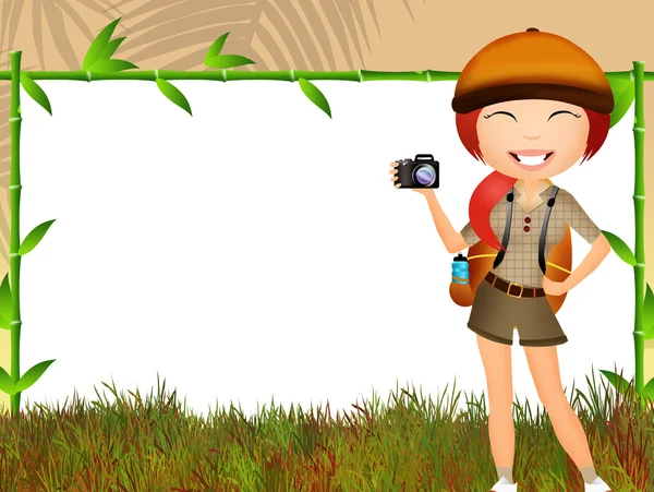 Chica hace safari — Foto de Stock