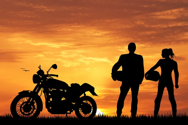 Pair of motorcyclists — Stock Photo, Image