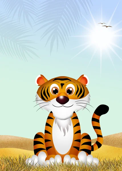 Desenhos animados do tigre — Fotografia de Stock