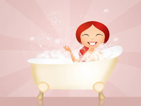 Girl in bath — Stock Photo, Image