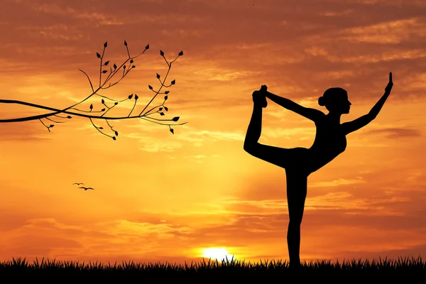 Mujer haciendo yoga — Foto de Stock