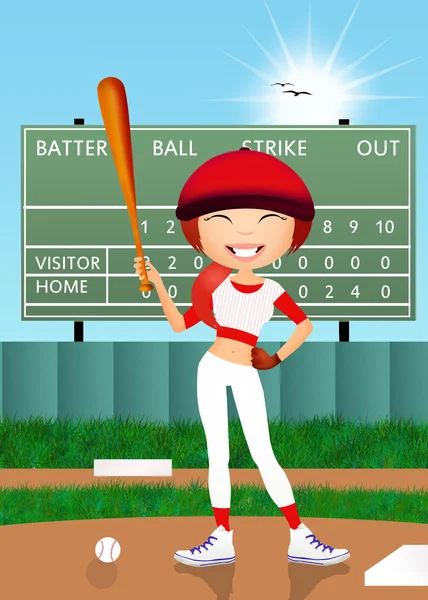 Dziewczyna w baseball — Zdjęcie stockowe