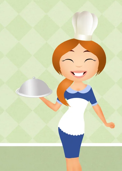 Donna chef — Foto Stock