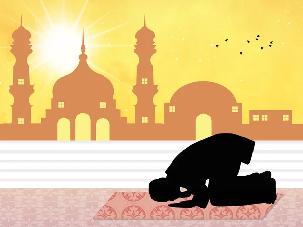 穆斯林男子祈祷 — 图库照片
