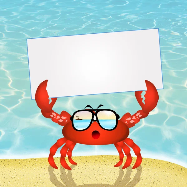 Crabe avec lunettes de soleil — Photo