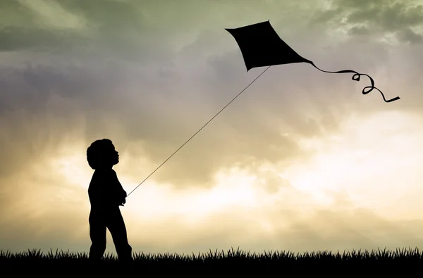 Enfant avec cerf-volant — Photo