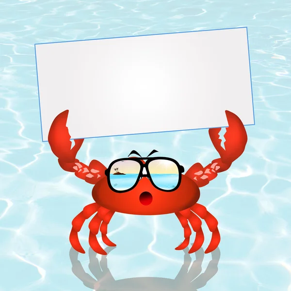 Crabe avec carte — Photo