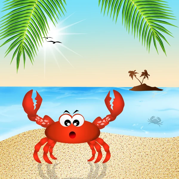 Crab with card — Stock Photo, Image