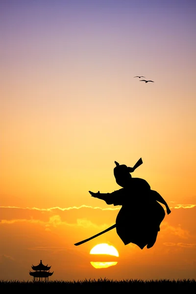 Silhueta samurai — Fotografia de Stock