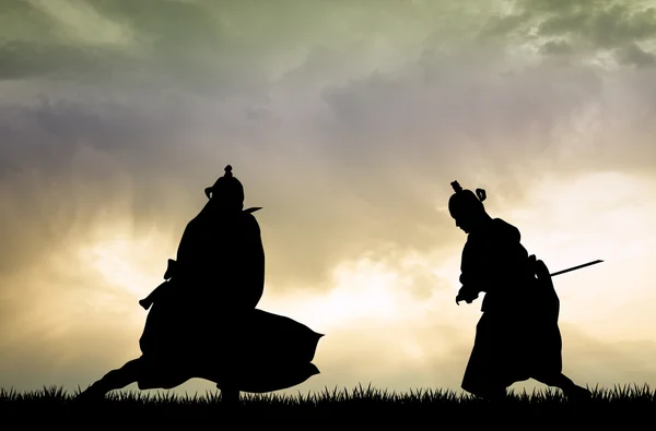 Fighting Samurai — Stock Photo, Image