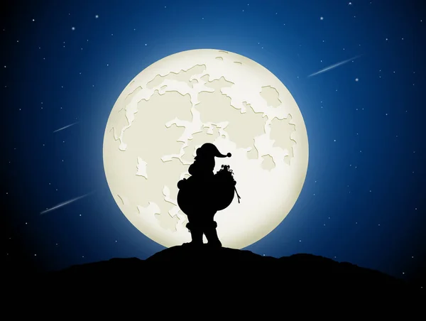 月明かりの中のサンタクロース — ストック写真