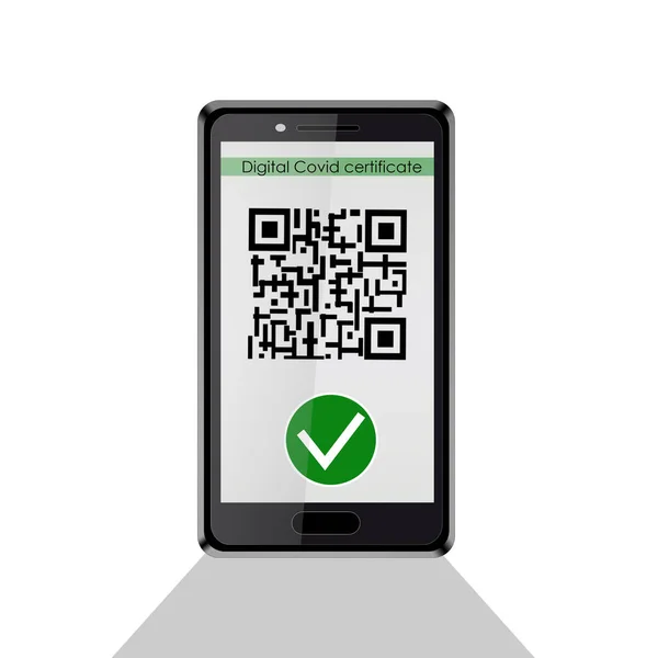 在您的手机上显示绿色通行证的Qr代码 — 图库照片
