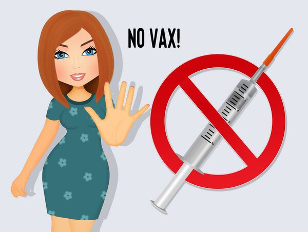 Illustration Woman Opposed Vaccine Royalty Free Stock Photos