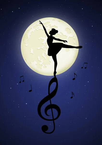 Tancerka Rozszczepie Góry Świetle Księżyca — Zdjęcie stockowe