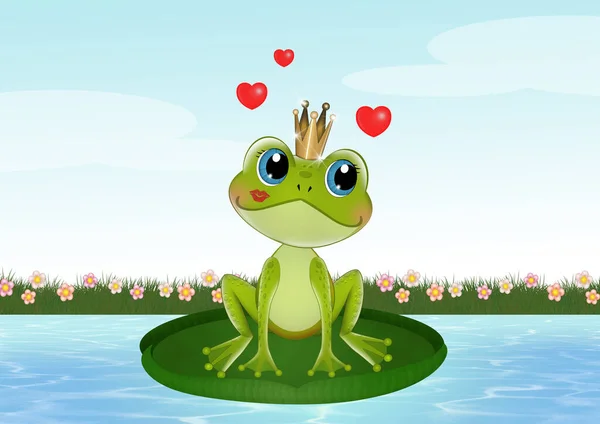 Illustration Frog Prince Crown — Foto Stock