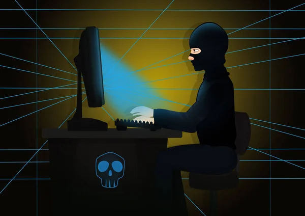 Ilustração Engraçada Ataque Hackers Servidores — Fotografia de Stock