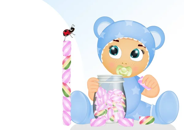 Illustration Baby Marshmallows — Foto Stock