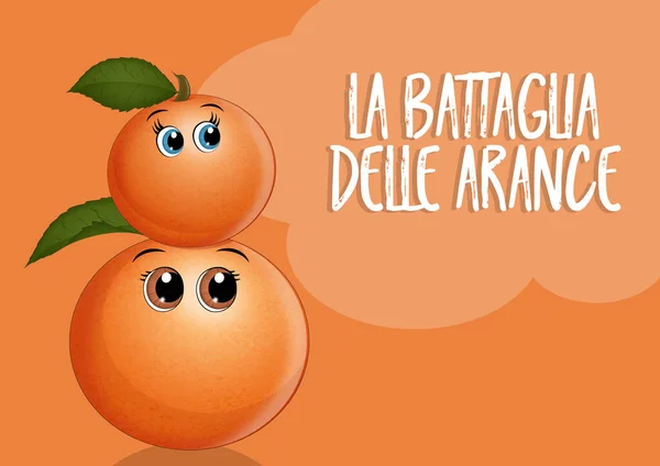 Illustration Battle Oranges Ivrea — ストック写真