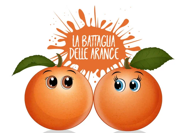 Ilustrace Bitvy Pomerančů Ivrey — Stock fotografie