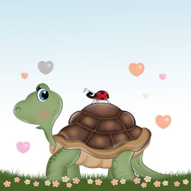illustration of funny turtle