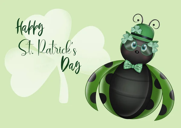 Illustration Ladybug Decorations Patrick Day — Fotografia de Stock