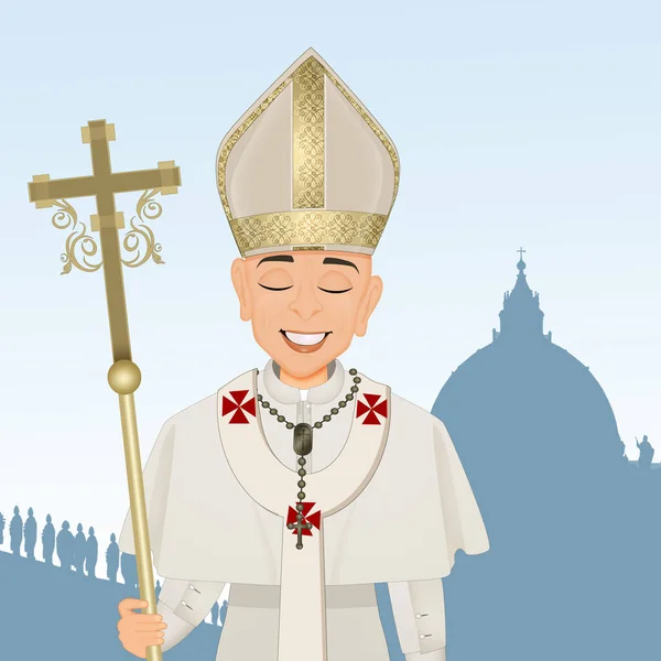 Illustration Pope Vatican City — Φωτογραφία Αρχείου