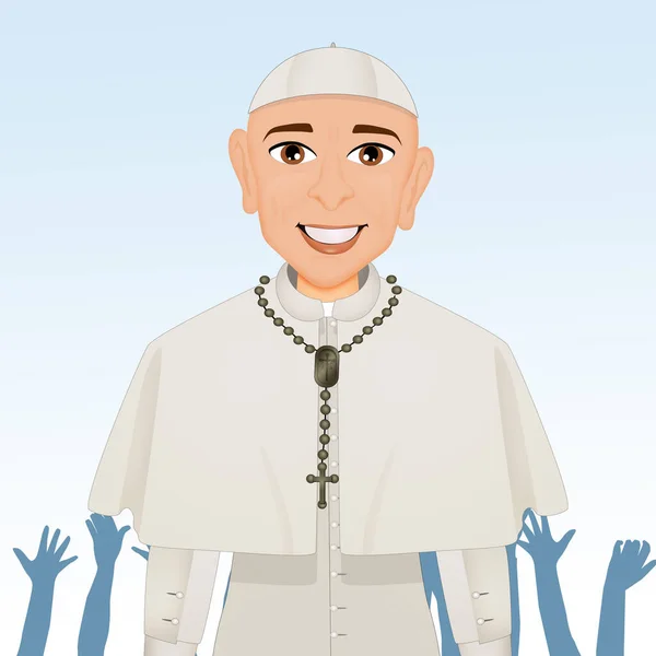 Illustration Pope Cartoon — 스톡 사진