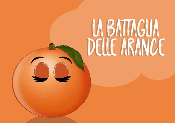 Illustration Bataille Des Oranges Ivrea — Photo