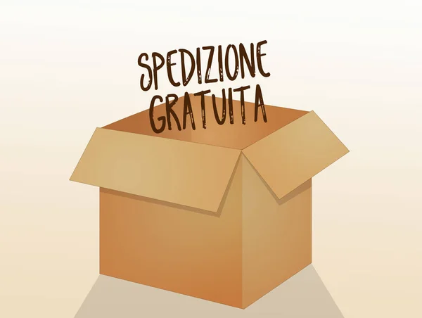 Illustration Free Shipping Cardboard Box — Stockfoto