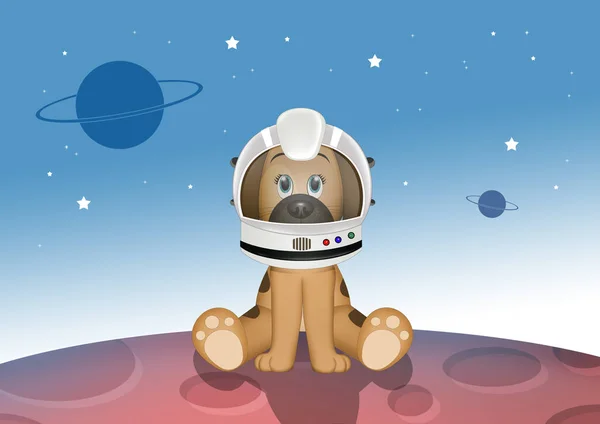 Ілюстрація Собачого Астронавта — стокове фото