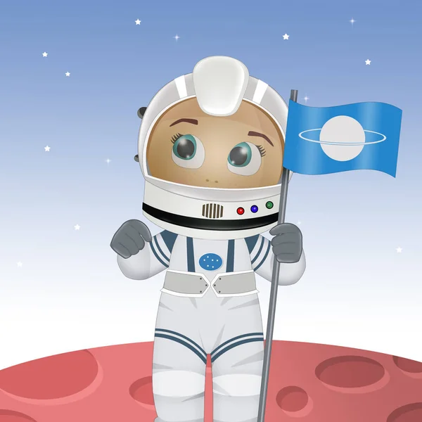 Komik Bebek Astronotun Çizimi — Stok fotoğraf