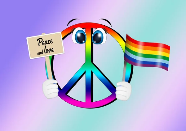Funny Illustration Peace Symbol — Stock fotografie