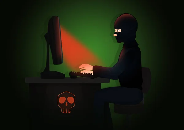 Ilustração Alerta Perigo Hacker — Fotografia de Stock