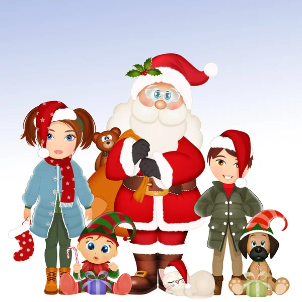 Illustration Children Santa Claus — Stock Photo, Image