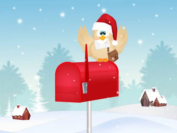 Bird Letter Santa Claus — Stock Photo, Image