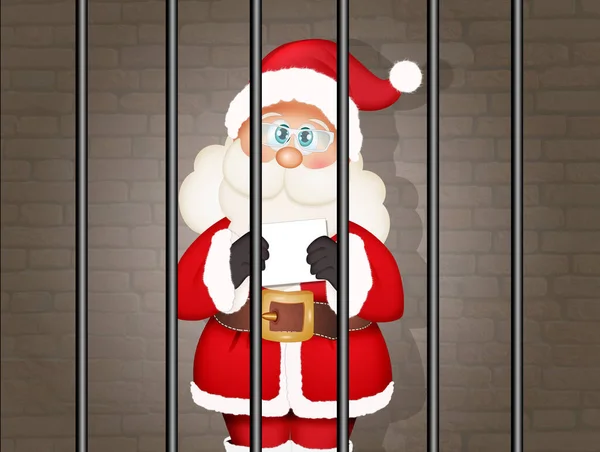Illustration Jultomten Arresterad — Stockfoto