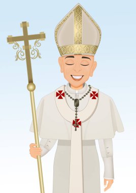illustration of Pope with papal dress