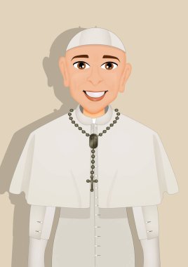 illustration of funny Pope