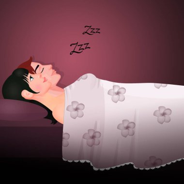 Illustration of couple in bed sleeps