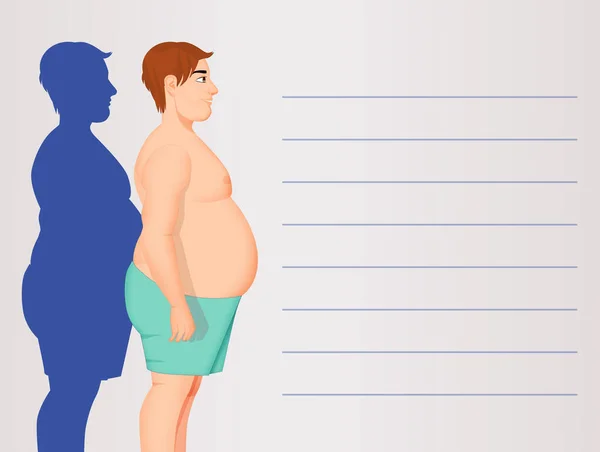 Illustration Man Obesity Problem — Zdjęcie stockowe