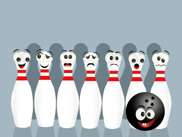 Funny Illustration Bowling Pins — Stockfoto
